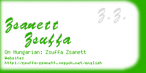 zsanett zsuffa business card